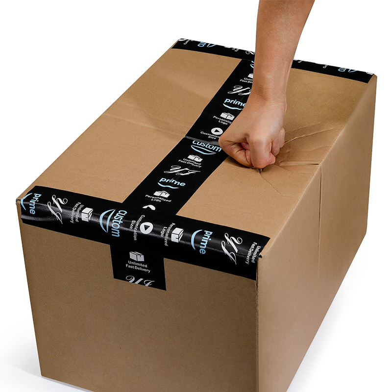 Black custom label kraft paper tape