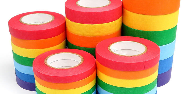 Custom size colorful masking tape rolls