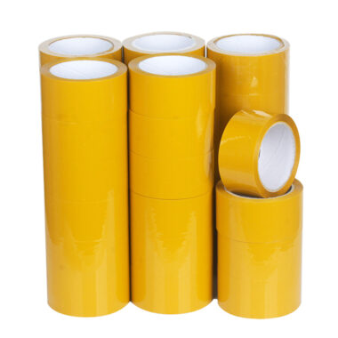 Custom size light yellow bopp packing tape rolls