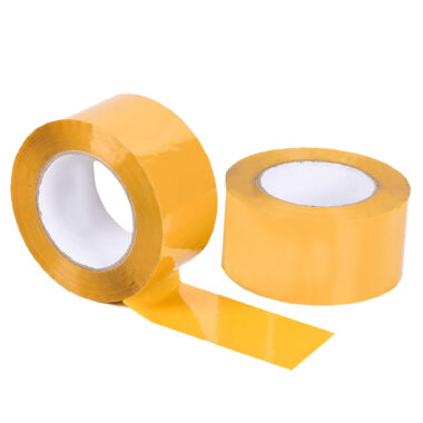 Custom size light yellow bopp packing tape rolls