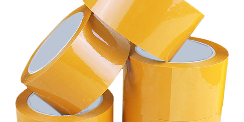 Custom size light yellow bopp packing tape rolls