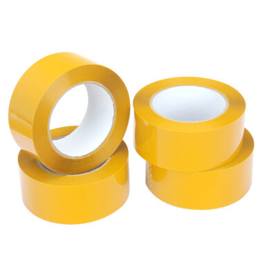 Custom size light yellow bopp packing tape rolls